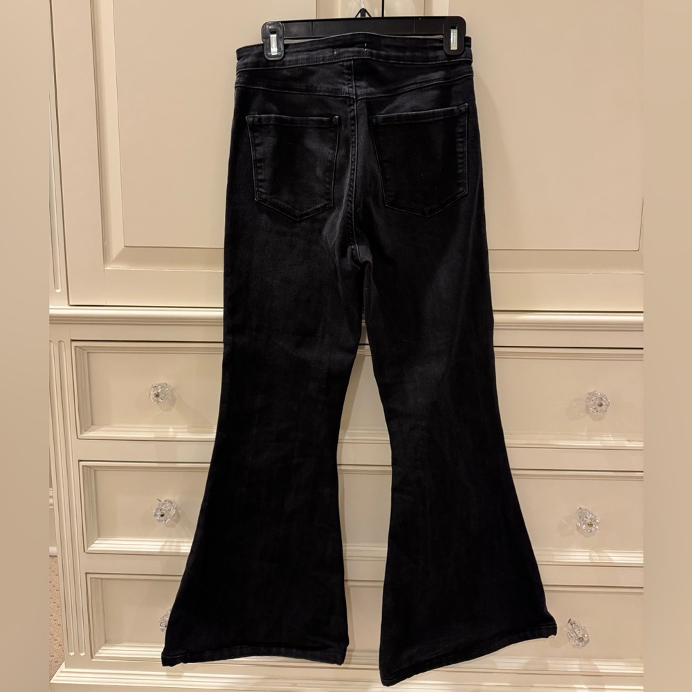 Forever 21 Wide Leg High-Rise Jeans In Black, Size 26 - Picture 2 of 2